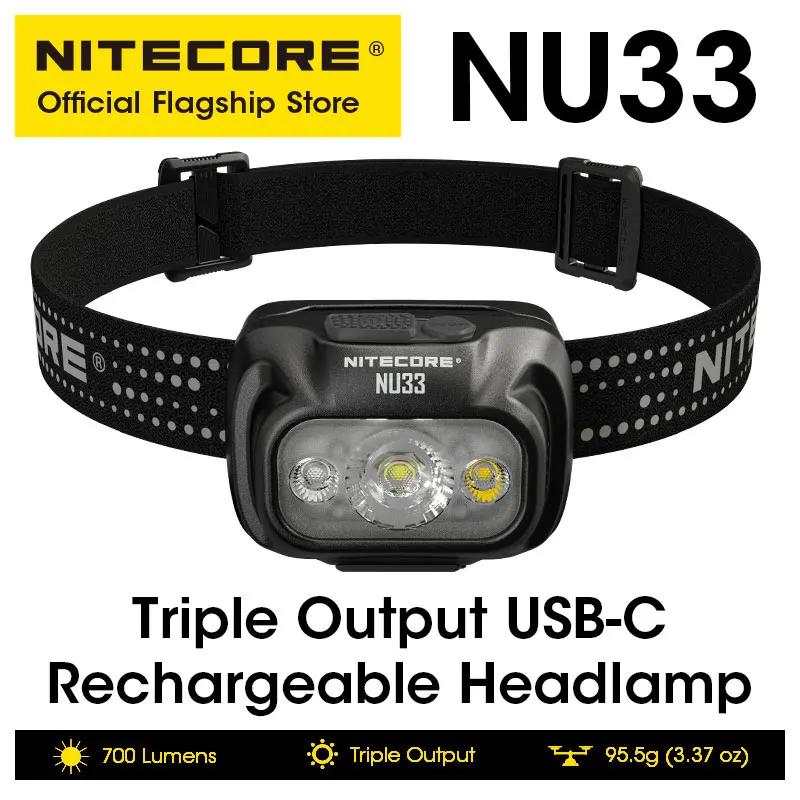 NITECORE NU33 USB-C  工, LED Ʈ  700 , 2000mAh ͸ , ķ ۾  ÿ